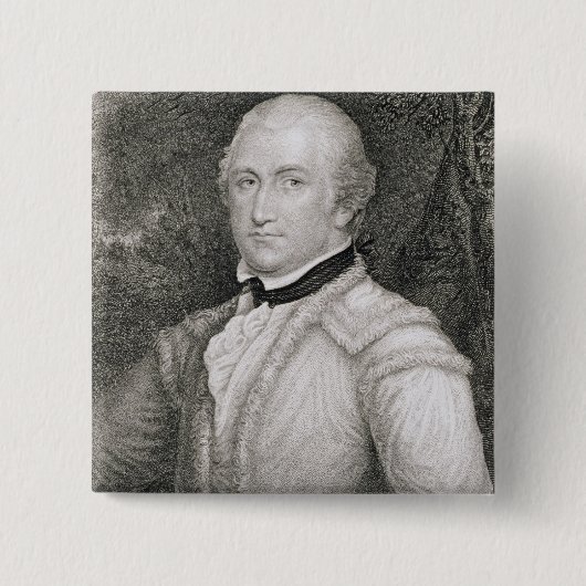 Brigadegeneraal Daniel Morgan (1736-1802) engrav Vierkante Button 5,1 Cm (Voorkant)