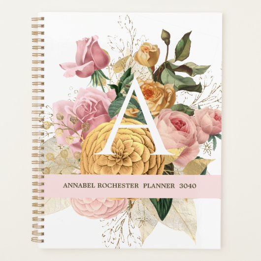  brigadegeneraal & gouden rozen gepersonaliseerde  planner (Voorkant)