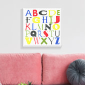 Brigadekleurige brieven van Megan Meagher Canvas Afdruk (Insitu (Woonkamer))