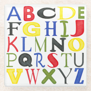 Brigadekleurige brieven van Megan Meagher Glazen Onderzetter