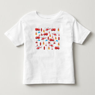 Brigadepatroon van de Rood Transport Fire Truck En Kinder Shirts