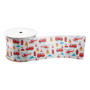 Brigadepatroon van de Rood Transport Fire Truck En Lint