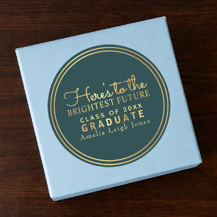 Brigadeste toekomstige Gold Afstuderen envelopstic Ronde Sticker