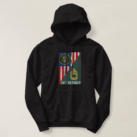 Brigadier eerste klas van het leger in ruste hoodie (Design voorkant)