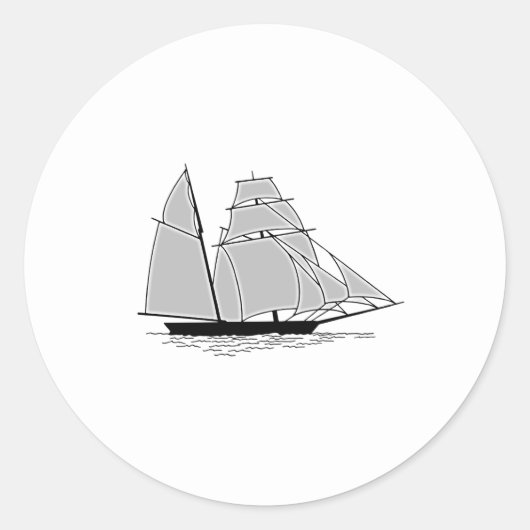 Brigantine Logo Ronde Sticker (Voorkant)