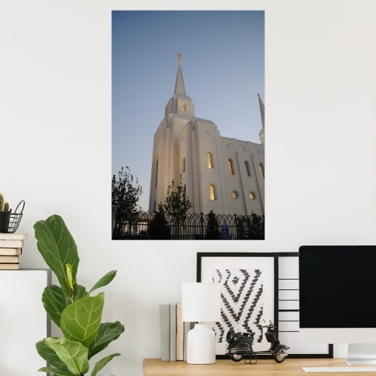 Brigham City Utah Temple #2 LDS Wall Art Poster (Bureau à domicile)