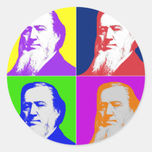Brigham Young Pop Art Ronde Sticker