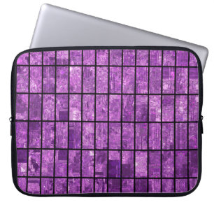Bright abstract mosaic violet background with glos laptop sleeve