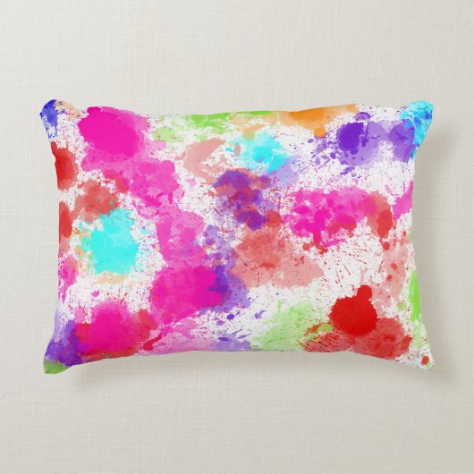 Bright Abstract Paint Splash Accent Kussen (Voorkant)