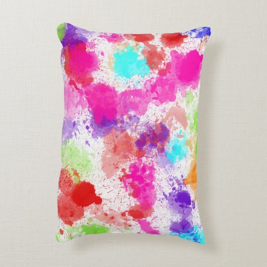 Bright Abstract Paint Splash Accent Kussen (Achterkant (Verticaal))