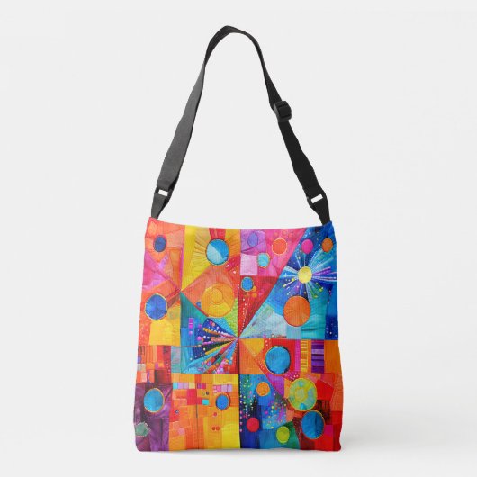 Bright Abstract patchwork afdrukken Crossbody Tas (Achterkant)