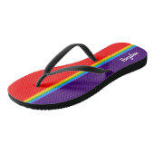 Bright Abstract Rainbow Cool Naam toevoegen Teenslippers (Schuin)