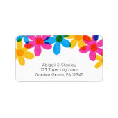 Bright and Bold Hippie Flowers Retouradres Etiket (Voorkant)