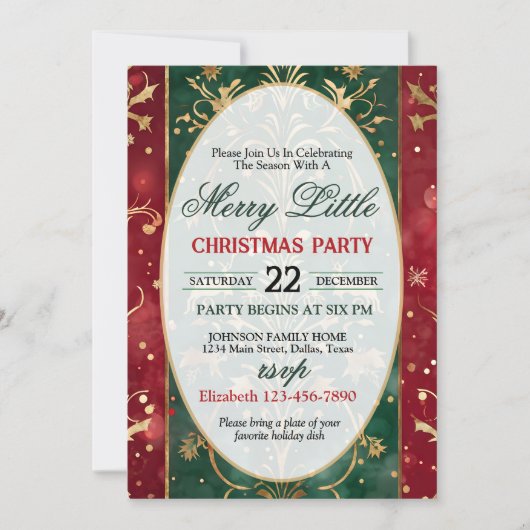 Bright and Colorful Christmas Party Invitation (Devant)