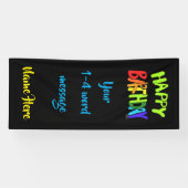 Bright and Happy Birthday Create-Your-Own Spandoek (Horizontaal)