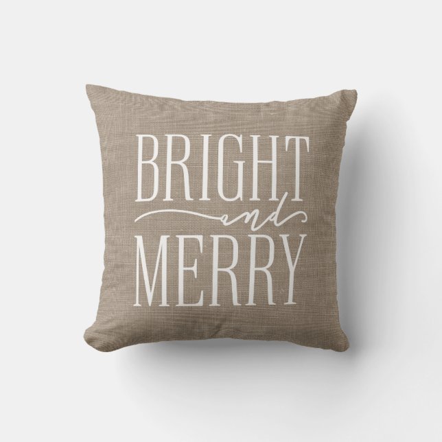 Bright and Merry Rustic Farmhouse Vakantie Kussen (Voorkant)