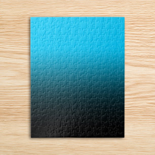 Bright Aqua Blue and Black Ombre Legpuzzel