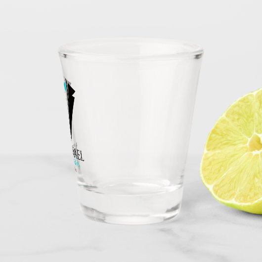 Bright Aqua Bow Stropdas "Best Man" Tuxedo Shot Glas (Rechts)