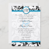 Bright Aqua Damask Faire-part de mariage 5 x 7 (Devant)
