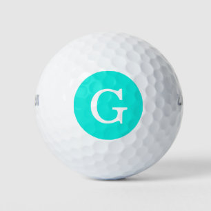 Bright Aqua Initiaal Monogram Golfballen