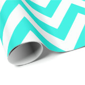 Bright Aqua White XL Chevron ZigZag Pattern Cadeaupapier (Rol Hoek)