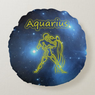 Bright Aquarius Rond Kussen