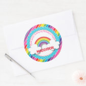 Bright arc-en-ciel enfants filles autocollants d'a (Enveloppe)