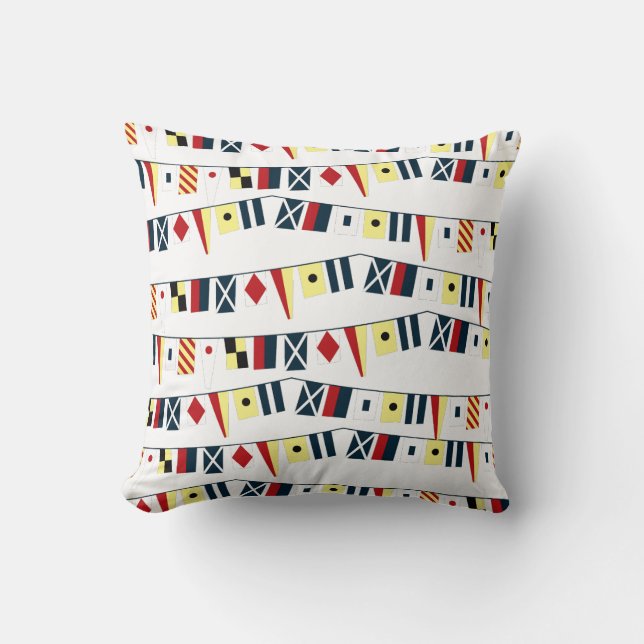 Bright Array of Nautical Flags Pillow Kussen (Voorkant)