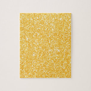 Bright Banana Yellow Faux Glitter Legpuzzel