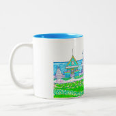 Bright Beach Cottage Blue Mug (Gauche)