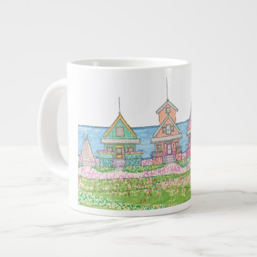 Bright Beach Cottage Jumbo Mug (Devant gauche)