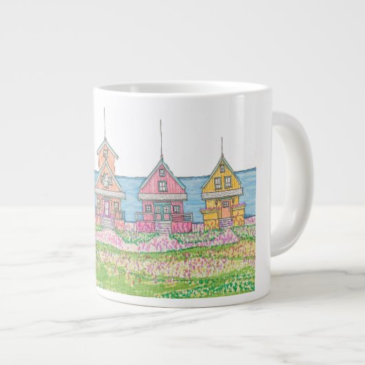 Bright Beach Cottage Jumbo Mug (Devant droit)