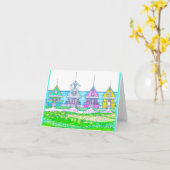 Bright Beach Cottages Note Cartes (Fleur jaune)