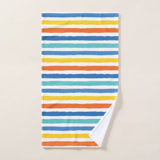 Bright Beach Striped Motif (Serviette à main)