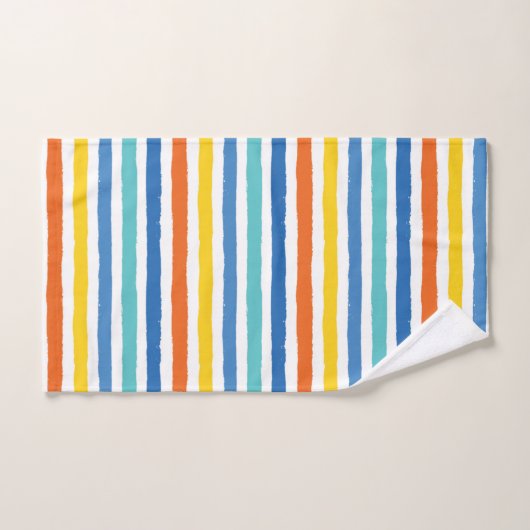 Bright Beach Striped Motif (Serviette à main)