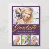 Bright Begation Graduation Invitation - Violet (Devant)
