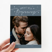Bright Beginnings New Year Slate Blue Photo  Feestdagenkaart
