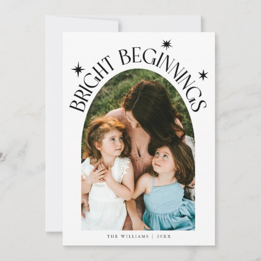 Bright Beginnings White Arch New Years Feestdagenkaart (Voorkant)