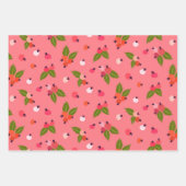 Bright Berry Floral Pattern Inpakpapier Vel (Voorkant 3)