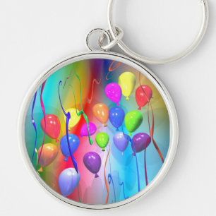 Bright Birthday-ballonnen Sleutelhanger