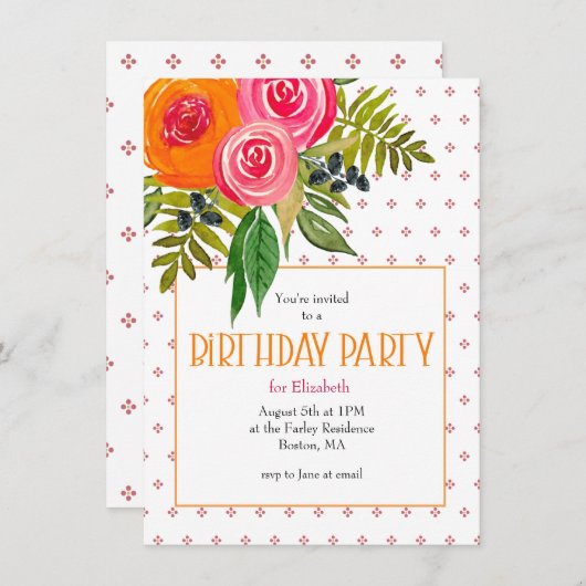 Bright Birthday Invitation (Devant / Derrière)