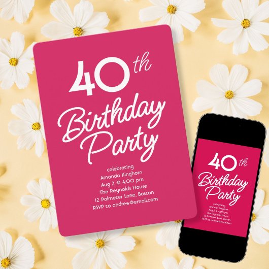 Bright Birthday Party Invitation Kaart