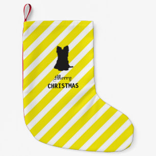 Bright Black en Yellow Yorkshire Terrier Kleine Kerstsok
