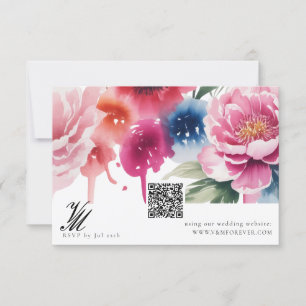 Bright Bloom Blossom Mariage QR code cartes RSVP