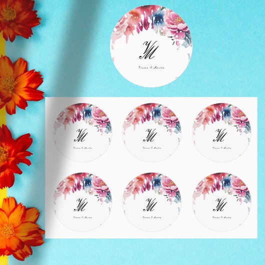 Bright Bloom Blossom Wedding Ronde Sticker