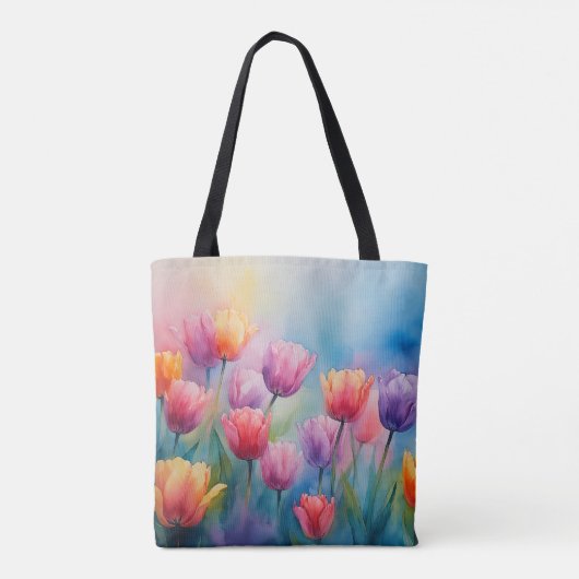 Bright Bloom Tulips Tas (Achterkant)