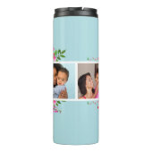 Bright Bloomen 4 Fotocollage monogrammen Thermosbeker (Achterkant)