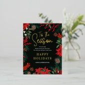 Bright Blooms FOIL Business Holiday Carte postale (Debout devant)