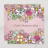 Bright Blossoms Bachelorette Party Invitation (Devant / Derrière)