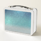 Bright Blue Blauwgroen Glitter Ombre Monogram (Achterkant)